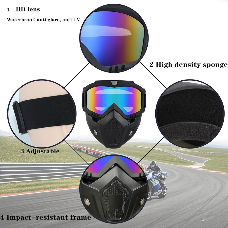OQUQO Airsoft Mask Full Face, Paintball Mask, Tactical Mask, Motorcycle Helmet Goggles with Removable Face Mask for Men Women - Image 5
